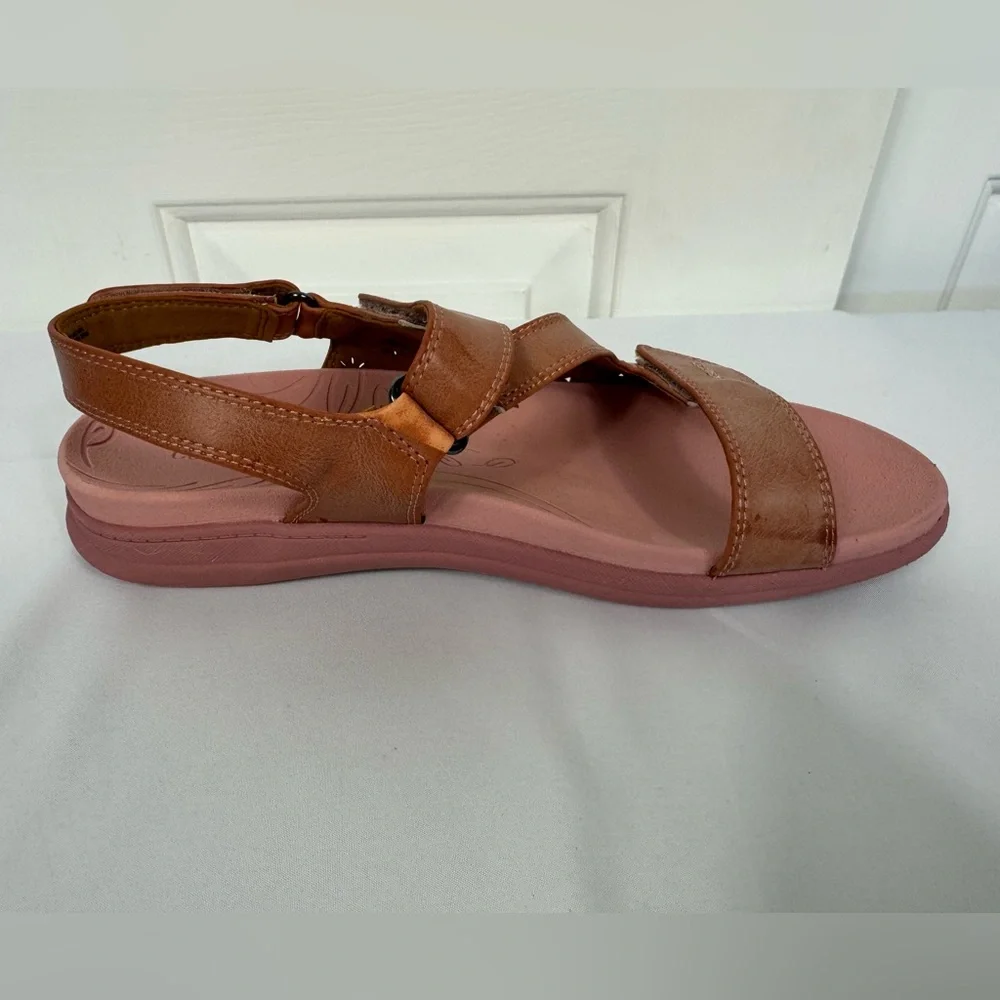 Cobb Hill Tala Asym Sandals Womens 9‎ M Coral Pink Leather Strappy